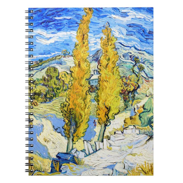 Carnet Deux peupliers sur une colline Vincent van Gogh (Devant)