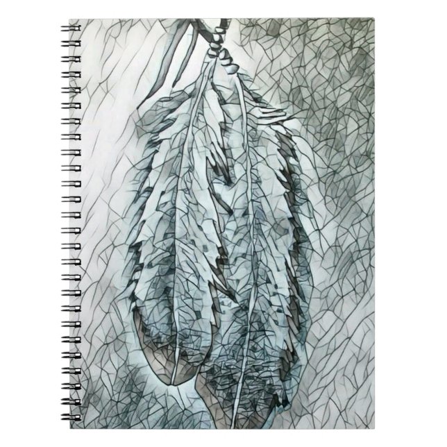 Carnet Deux plumes d'aigle en mosaïque (Devant)