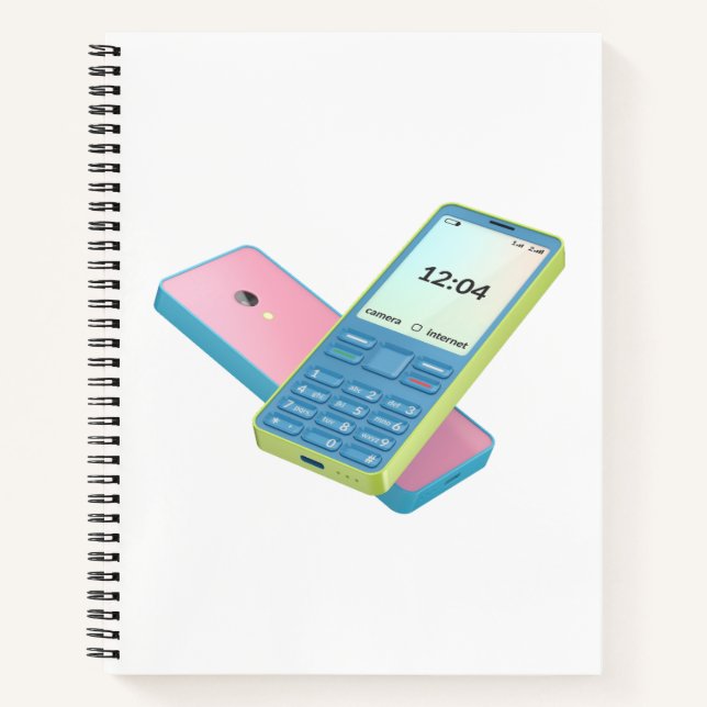 Carnet Deux téléphones portables colorés (Devant)