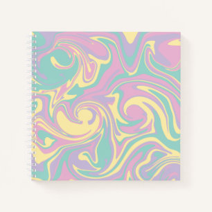 Carnet Déversement - rose pastel, jaune, violet et vert