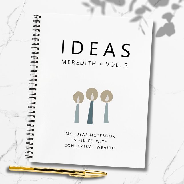 Carnet Devis motivationnel Idées personnalisées (Motivational Quote Hand Drawn Candles Personalized Ideas Notebook)
