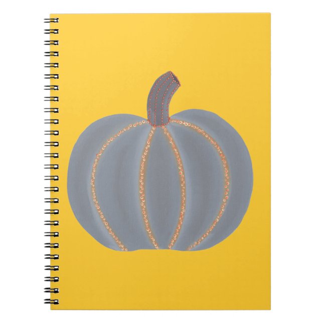 Carnet d'Halloween gris Citrouille orange (Devant)