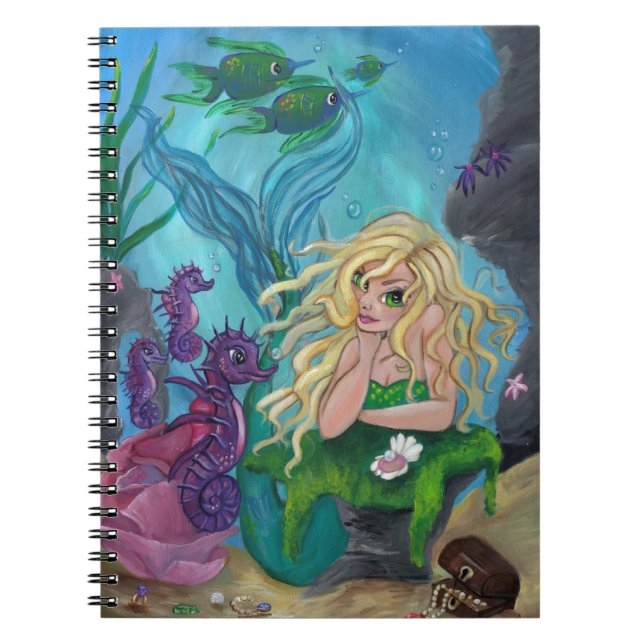 CARNET d'hippocampe de sirène "de trésors (Devant)