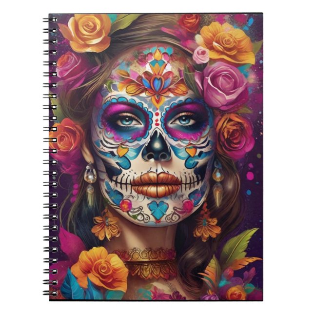 Carnet Dia de los Muertos Sugar Skull Beauté (Devant)