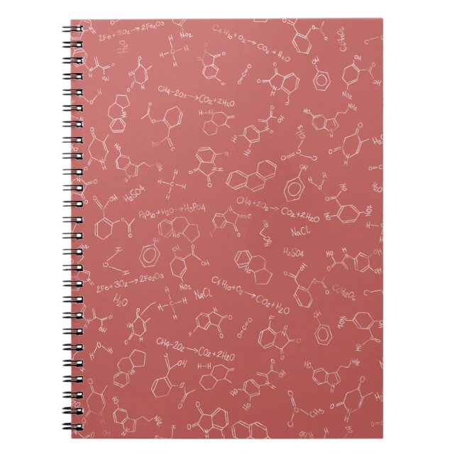 Carnet Diagramme de chimie conception rose pâle (Devant)