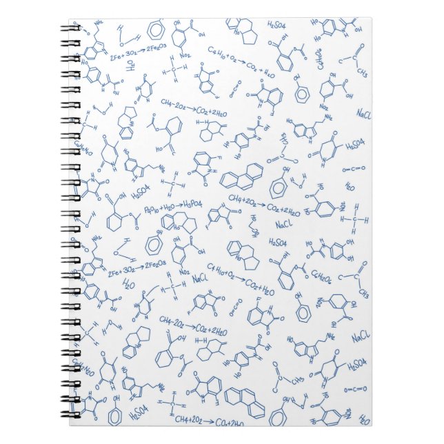Carnet Diagramme de chimie motif et typographie (Devant)