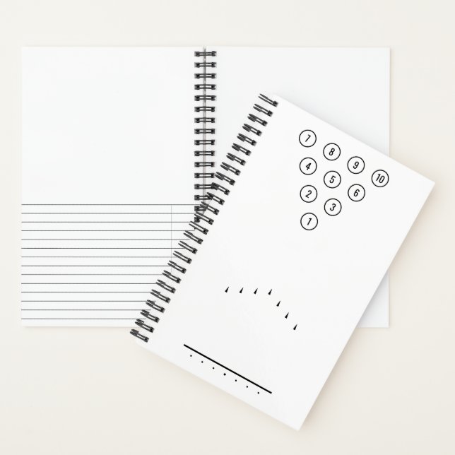 Carnet Diagramme de référence de la voie de Bowling noir  (À l'intérieur)