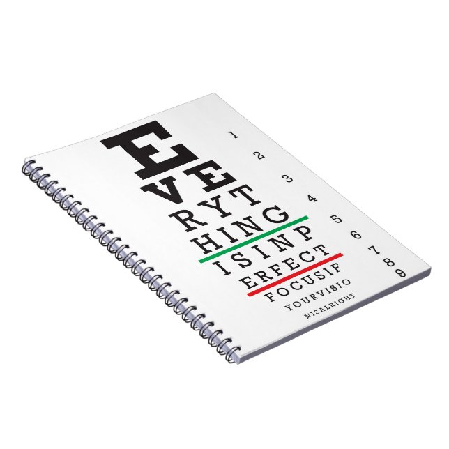 Carnet Diagramme d'oeil d'optométrie (Côté Droit)