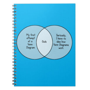 Carnet Diagramme drôle de Venn de hiboux