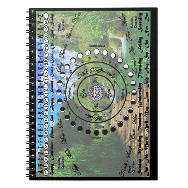 Carnet Diagramme païen de pendule de Wiccan (Devant)