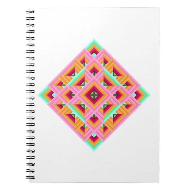 Carnet Diamant de surface composée rose, rouge, orange et (Devant)