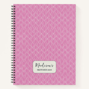 Carnet Diamant Motif Fuchsia rose Personnalisé