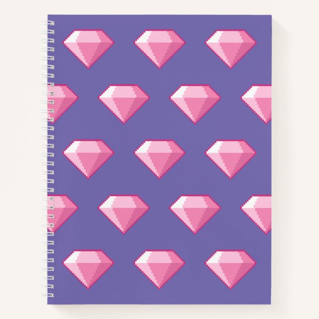 Carnet Diamant rose Pixel (Devant)