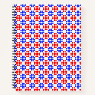 Carnet Diamants modernes à pois rouges sur fond blanc