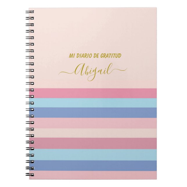 Carnet Diario de gratitud líneas color pastel en español (Devant)