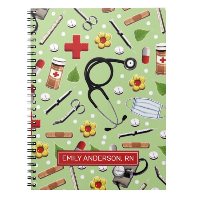 carnet d'idées cadeaux d'infirmière personnalisée (Devant)