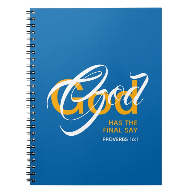 Carnet DIEU A LE DERNIER DIT Écriture chrétienne Bleu (Devant)