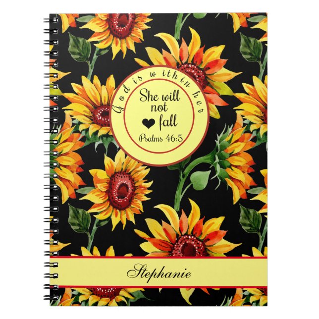 Carnet Dieu Is Within Her She Will Not Fall Sunflower (Devant)
