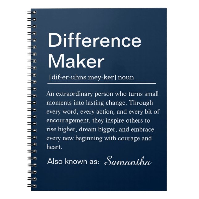 Carnet Difference Maker Definition (Devant)