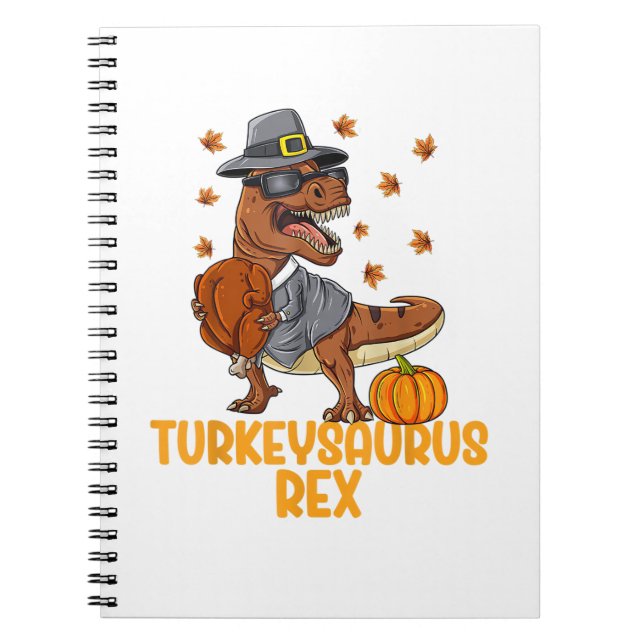 Carnet Dinosaur Thanksgiving Garçons Dinde Saurus T rex E (Devant)