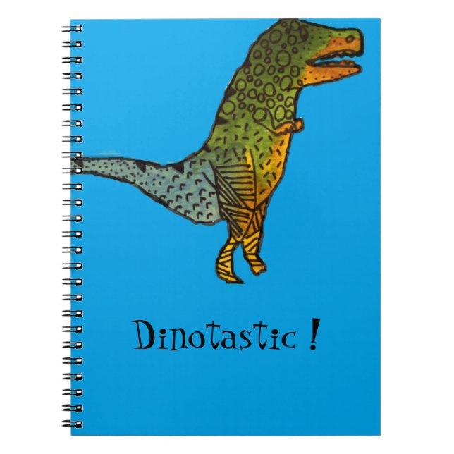 Carnet Dinosaure bleu mignon dinosaure dinotasque ! Doodl (Devant)