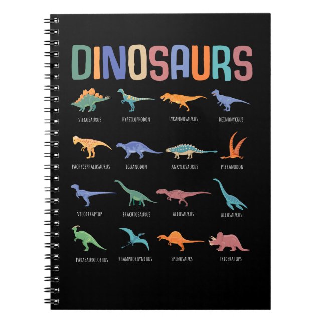 Carnet Dinosaure Éducation Tricératops Stegosaurus Trex (Devant)