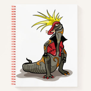 Carnet Dinosaure Hadrosaurus Habillé Comme Un Punk.