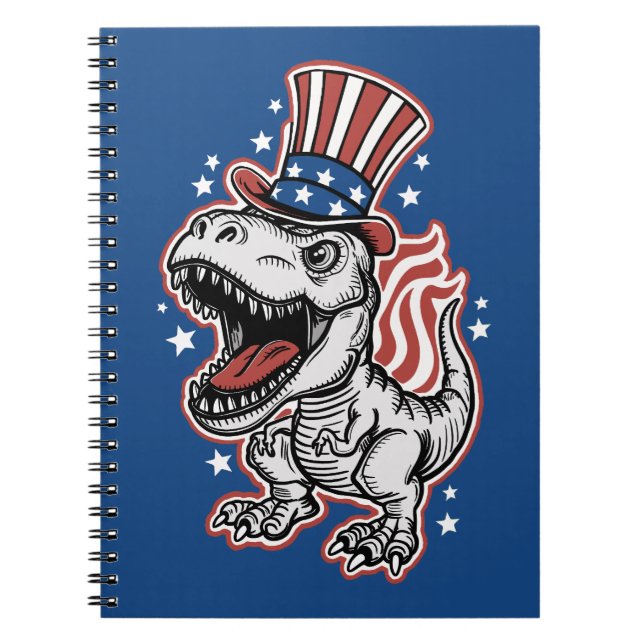 Carnet Dinosaure patriotique américain (Devant)