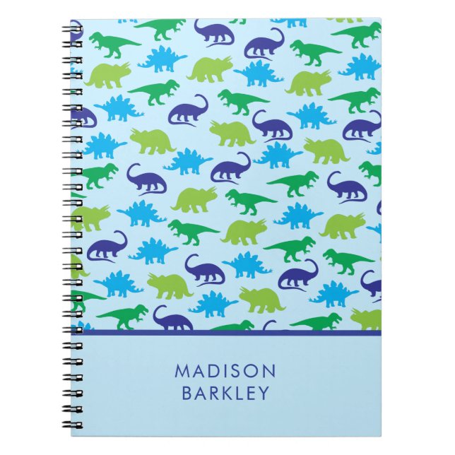Carnet Dinosaures Bleu Dino pour enfant (Devant)