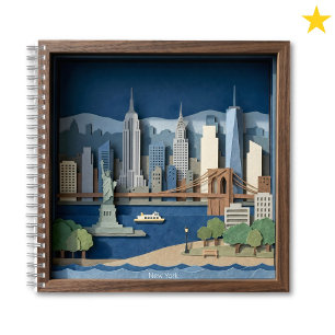 Carnet Diorama en papier découpé en couches de la ville d
