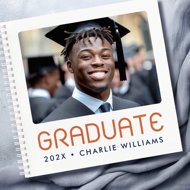 Carnet Diplômé de l'année de la photo de graduation moder (Modern graduation photo year graduate notebook)