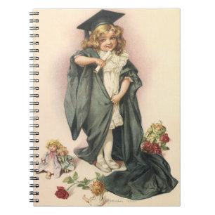 Carnet Diplômée Vintage, Fille portant une toque et une t