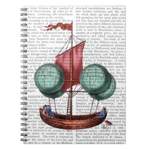 Carnet Dirigeable chaud de ballon à air avec la voile