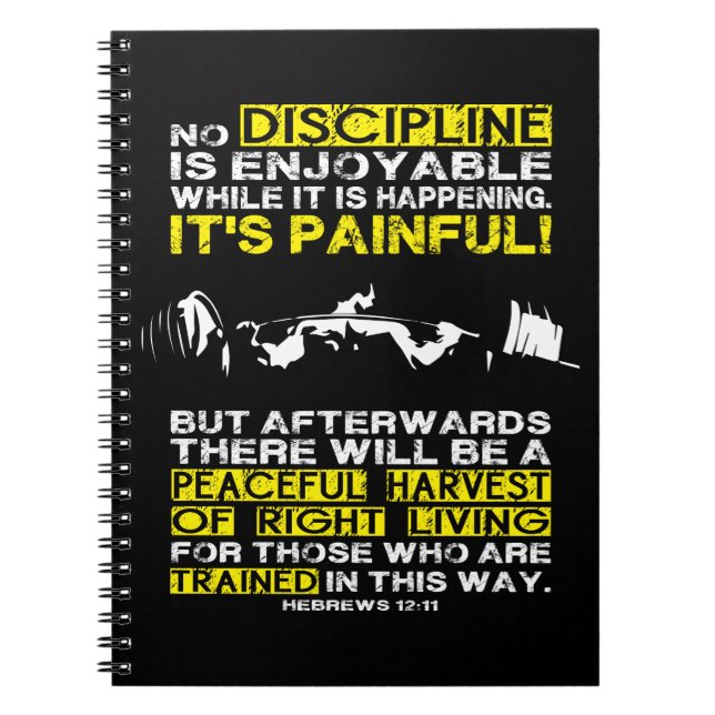 Carnet DISCIPLINE - Motivation de l'entraînement de levag (Devant)