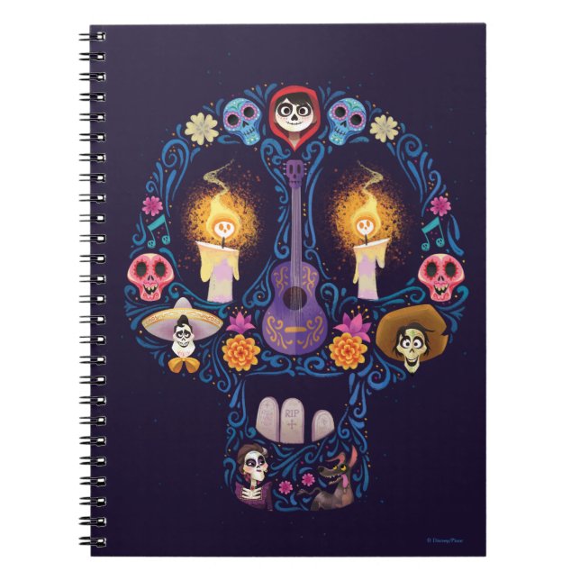 Carnet Disney Pixar Coco | Caractère Crâne à sucre (Devant)