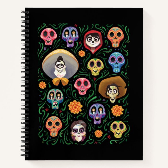Carnet Disney Pixar Coco | Terre des morts - Crâne à sucr (Devant)