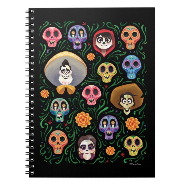 Carnet Disney Pixar Coco | Terre des morts - Crâne à sucr (Devant)