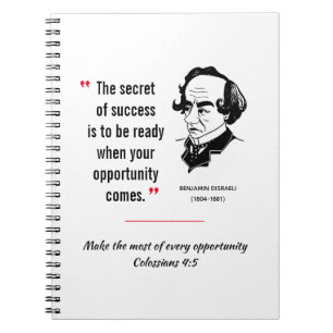 Carnet DISRAELI cite SUCCESS OPPORTUNITY Inspirational