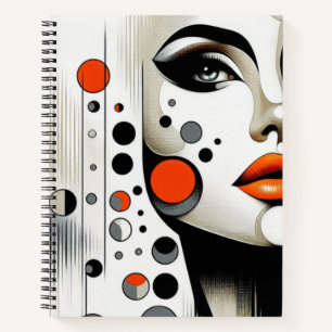 Carnet Diva Retro Pop : Élégance Géométrique Art Abstrait