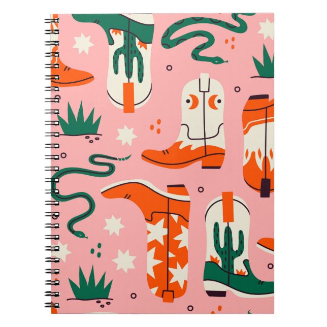 Carnet Divers motif bottes de cowboy (Devant)