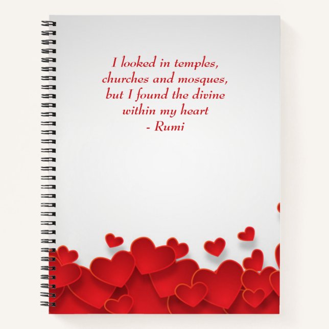 Carnet Divine dans mon coeur amour et citation spirituell (Devant)
