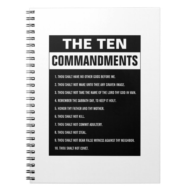 Carnet Dix Commandements Bible Verse Chrétien Religieux (Devant)