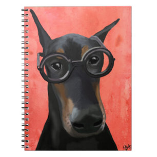 Carnet Doberman avec lunettes