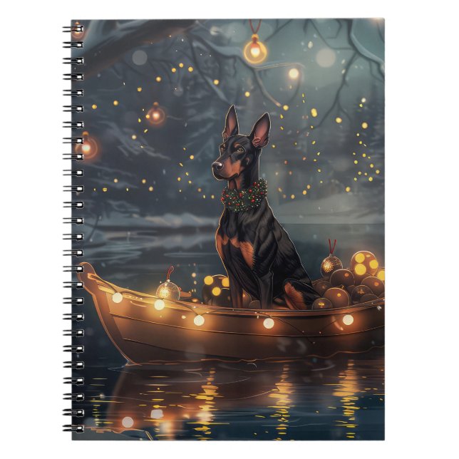 Carnet Doberman Christmas Festive Voyage (Devant)