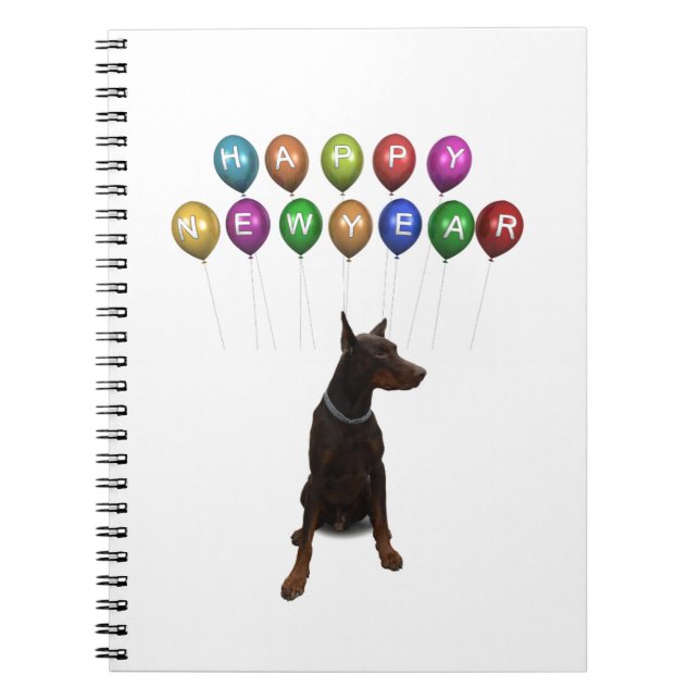 Carnet Doberman Pinscher souhaite Bonne Année 2016 (Devant)