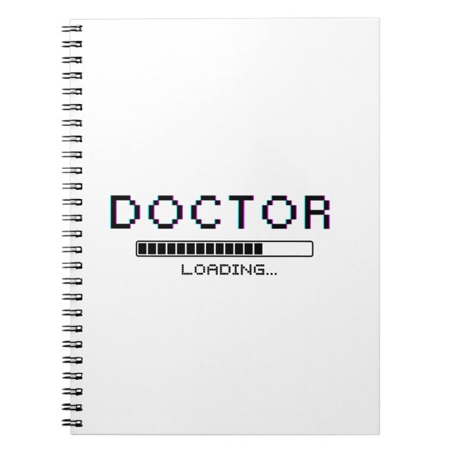 Carnet Docteur Pixel Glitch Humour de Chargement (Devant)