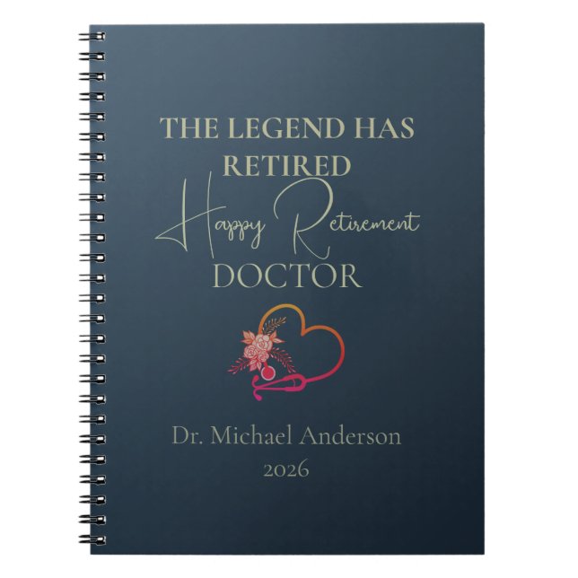 Carnet Doctor Retirement Gift The Legend Has Retired (Devant)