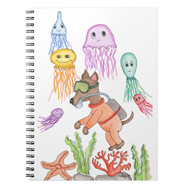 Carnet Dog Deep Sea Diver with Jellyfish (Devant)