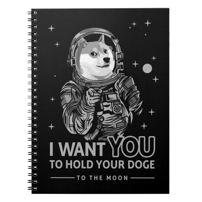Carnet Dogecoin Doge I Want You To The Moon Crypto Funny (Devant)