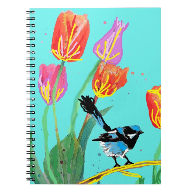 Carnet d'oiseaux australiens Abstraits Blue Wren (Devant)